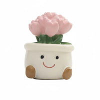 Car Dashboard Decor Compact Size Cute Potted Plant Doll Colorful Small Bloom Pot Figurine