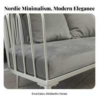 Nordic Aesthetic Upholstered Wireframe Seat Light Luxury Accent Chair Modern Design Lounge Armchair Minimalist Aesthetic for Boutique Owners, Interior Designers, Clothing Retail Establishment, Living Room, Reception Area, Bedroom