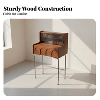 French aesthetic Single-Drawer Dressing Stand Vintage Design Makeup Table Space-Saving Vanity Desk space-efficient Size for Apartment Dwellers, Teenagers, Gift Givers, Small Spaces, Cloakroom, Home