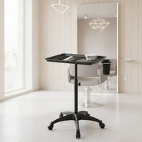 Rolling Salon Tray Rolling Workstation Rolling Tray Movable Furniture for Hairstylists, Nail Technicians, Barbershop, Cosmetics Studio
