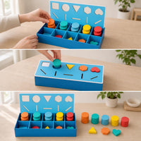 Wooden Sorting Toy for Toddlers - Shape Recognition & Color Classification Early Learning