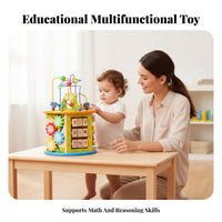 Educational Bead Maze Learning Cube Multipurpose Wooden Activity Cube Develops Hand-Eye Coordination for Toddlers, Preschoolers