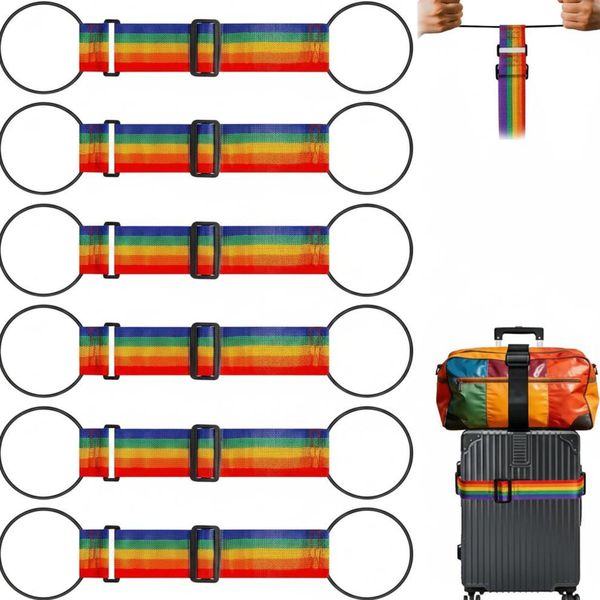 Multi-Purpose Adjustable Luggage Bungee Portable Elastic Luggage Belt Heavy Duty Travel Accessory for Travelers