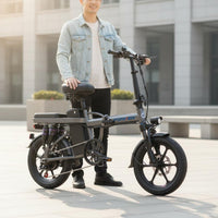 14 Inch Folding Electric Two-Wheeler Long Range Foldable Electric Two-Wheeler Variable Speed Motor Foldable Electric Bike for Riders, Commuting