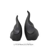 2 Pieces Glazed Elephant Pair Figurines Polished Ceramic Elephant Figurine Reflective Home Decor Matching