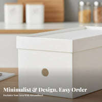 Wheeled Box with Lid Large Capacity Household Storage Stackable for Homemakers