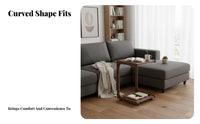 Mobile Design C-Shaped Rolling Table Multifunctional Household Furniture Space-Saving Couch Stand Easy Assembly for Apartment Dwellers, Homeowners, Television Controller Workers, Living Room, Small Areas, Bedroom, Home Office