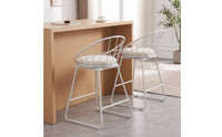 Minimalist Bar Stool with Backrest Soft Upholstered Bar Stool Supportive Furniture Ergonomic for Kitchen Island