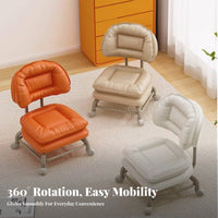 Low Roller Chair with Backrest Complete Rotation Casters Wheels Upholstered Caster Seat with Backrest Multi-Functional Rolling Stool for Kids, Home