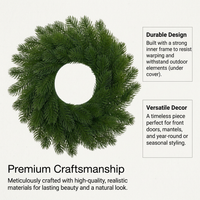 Artificial Christmas Wreath for Front Door, Realistic Festive Holiday Wreath with Red Berries, Indoor Outdoor Seasonal Decor for Entryway