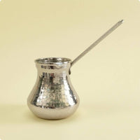 Small Pouring Spout Hammered Metal Coffee Pot Flared Body Hand-Hammered Coffee Pot Reflective Drinkware Silver-Colored for Tea Serving