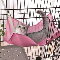 Hanging Cat Bed and Breathable Cat Hammock, Reversible Double Sided Swing for Indoor Cats, Pet Cage Accessory with Secure Mounting Cage Hooks