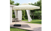 Cantilever Patio Umbrella Hand-Crank Layered-Top Patio Umbrella Vented for Backyard, Poolside