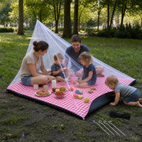 Outdoor Picnic Mat with Mosquito Net, Portable Camping Anti-Bite Mesh Cover, Waterproof