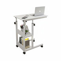 Foldable Folding Laptop Desk Wheel Moving Mobile Computer Table Space Saving Rolling Laptop Desk Multifunctional for Dorm Room, Bedroom