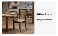 Minimalist Design Upholstered Wooden Side Chair Soft Upholstery Upholstered Wood-Frame Chair designer-inspired aesthetic Indoor Furniture Ergonomic spine supportrest for Homeowners, Families, Restaurant, Office