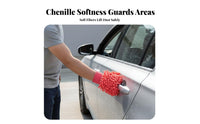 Chenille Car Wash Sponge Highly Absorbent Chenille Cleaning Glove High Water Absorption Scratch Detailing Sponge for DIY Vehicle Cleaners, Driveway