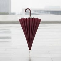 Foldable Umbrella with Hook Handle Windproof 24 Rib Umbrella Wind Resistant Reinforced for Business Professionals, Promotional Events