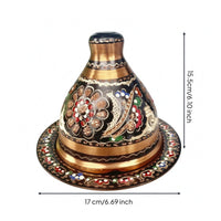 Copper Sugar Bowl Matching Tray Copper Sugar Dish Seasoning Container Bell-Shaped Storage Jar Antique Design