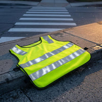 Black Trim Children's Reflective Vest Horizontal Bands Kids High Visibility Vest Sleeveless Lightweight