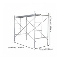 Heavy Duty Mobile Scaffolding Frame Easy Assembly Galvanized Steel Scaffold Adjustable Height Walk-Through Scaffold Frame Reinforced Joining for Contractors, Builders, Painters, Exterior Renovation, Building Maintenance, Outdoor Work