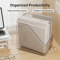 Acrylic Vertical Desktop File Organizer for Desk Storage, Clear Office Document Holder Stand for Book 1 Piece Study Room Sorter