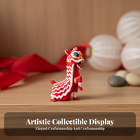 Lion Dance Figurine Three-Dimensional Printed Chinese New Year Miniature Seasonal Holiday Decoration Full Color Scale Model