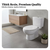 Waterproof Resin Toilet Seat Long-Lasting Slow Close Toilet Seat Easy to Clean Bathroom Fixture Non-Yellowing for Homeowners, Families, DIY Enthusiasts, Restroom, Powder Room, Home