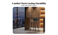 Light Luxury Metal Leg High Stool Comfortable Padded Seat Upholstered Counter Height Stool Anti-Slip Foot Pads Upholstered Kitchen Island Chair Sturdy Construction for Cafe Owners, Homeowners, Couples