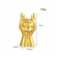 Hand-Shaped Sculptural Face Vase Open Top Face Vase Glossy Finish Home Decor Decorative