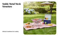 Multi-Functional Foldable BBQ Grill Quick Setup Portable Wood Combusting Oven Easy to Clean for Campers, Families, Camping, Picnic