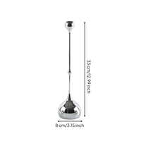 Modern Droplet Candle Holder Silver-Tone Teardrop Candlestick Sculptural Minimalist Candle Holder Sleek for Dining Table, Centerpiece, Entryway, Mantel