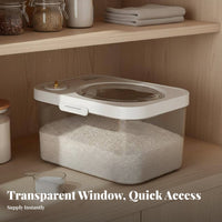 Large Capacity Rice Container Storage Bin Keeps Food Fresh Airtight Grain Container for Kitchen Countertop