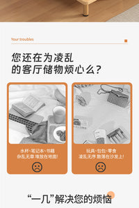 沙发边柜侧边柜桌子简易家用客厅旁边的小茶几边桌边几置物架角几 升级款【双层】橡胶木色40*40*52