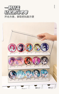 吧唧展示架金属徽章谷子纪念币展示柜透明防尘勋章金牌奖牌收纳盒