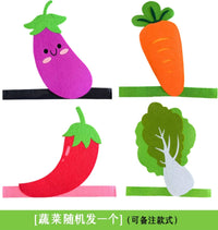 马年儿童节元旦卡通动物帽儿童成人幼儿园亲子表演出水果道具头饰