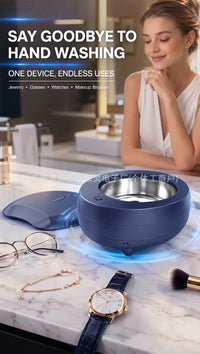 Ultrasonic Cleaner for Dentures, Jewelry, Watches, Contact Lenses, and Toothbrushes (US Plug)