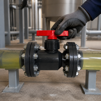 FRPP Flange Ball Valve, PP Plastic Chemical Ball Valve, RPP Corrosion-Resistant Integrated Ball Valve