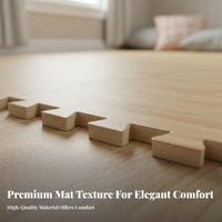Soundproof Wood Grain Foam Mat Thickened Interlocking Floor Mat Cuttable Interlocking Foam Tile Odorless for Toddlers, Homeowners, Bedroom, Living Room, Playroom, Nursery