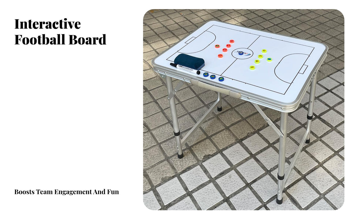 Aluminum Alloy Frame 5-a-Side Football Table Dry Erase Attractive Soccer Coaching Board Adjustable Height for Coaches, Team Captains