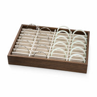 Jewelry Display Tray Wood-Grain Bracelet Organizer Rectangular for Vanity