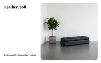 Minimalist Design Long Storage Bench Multi-Purpose Upholstered Seating Soft Upholstery Indoor Furnishing Sturdy Construction for Interior Designers, Homeowners, Adults, Walk-in Closet, Entryway, Bedroom, Living Room