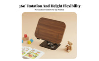 360° Rotating Base Adjustable viewing Easel Multi-Functional Adjustable Bookrest with Page holders Ergonomic Book Stand Handsunrestricted for Children, Professionals, Study, Office, Library, Kitchen Counter