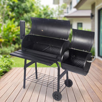 Outdoor Charcoal Smoker Grill Heavy-Duty Charcoal Offset Smoker Long-Lasting Grill with Side Firebox Versatile for Barbecue Enthusiasts, Backyard Chefs, Patio, Cookouts