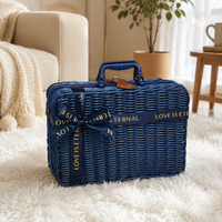 Carry-On Suitcase, M Size, Lightweight, 26x17x11cm, Hand-Woven Synthetic Material, Handheld, Travel Accessory Storage