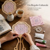 DIY Song Brocade Pearl Round Fan Kit with Tassel - Chinese Style Craft for Kids & Adults