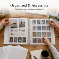 A4 Photo Album Pages for Postcards, Tickets, and Photos - Double-Sided Storage Sleeves