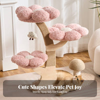 Removable and Washable Cat Climber Scratching Post Easy to Clean Cat Tree Structure Interactive Play for Indoor Cats, Living Room, Bedroom