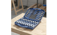 Socket and Bit Set Organized Tool Set with Carrying Case Clamshell Tool Kit with Carrying Case for Garage, Workshop