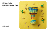 Tuningtuning-Not-Required 10-Inch Floral Djembe Portable African Drum Ready to Play Percussion Instrument Lightweight for Beginners, Music Students, Home Practice, Outdoor Gatherings, Stage Performance, Live Performances